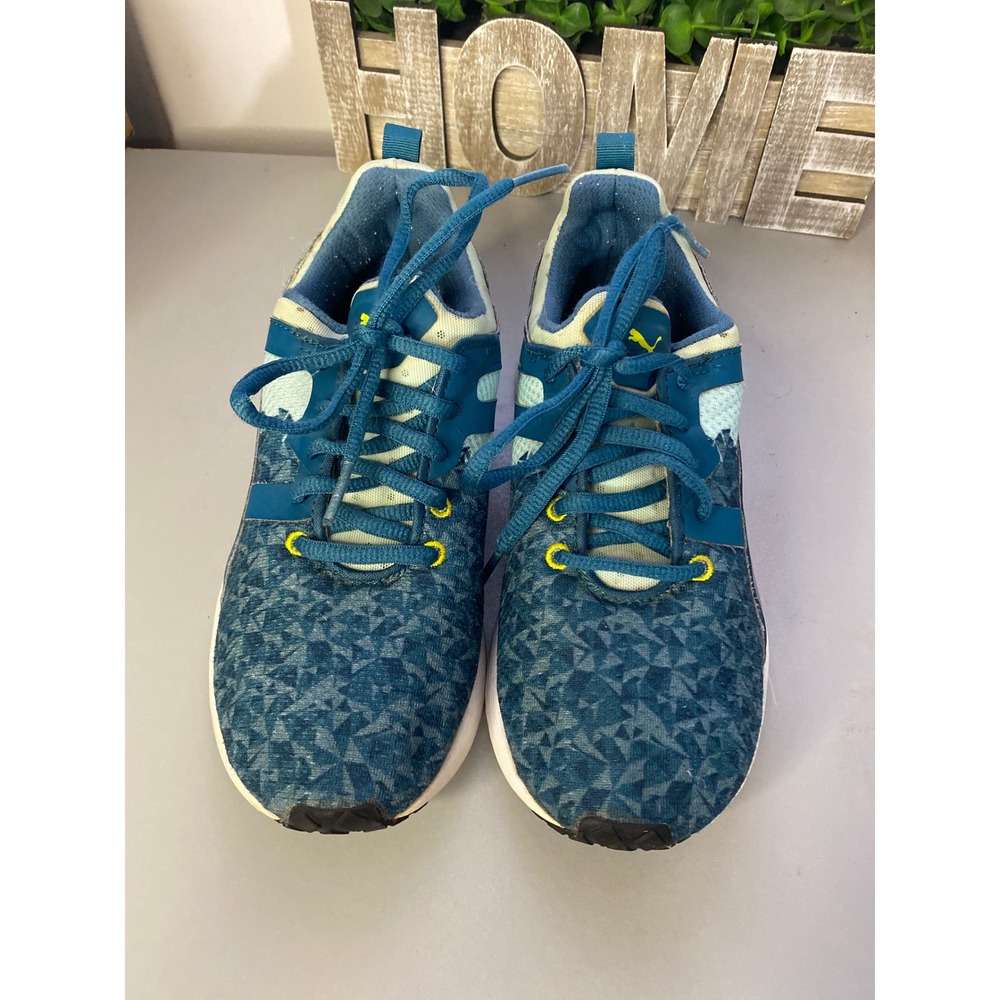 Puma Women Teal Geometric Athletic Running‎ Shoes Size 5.5